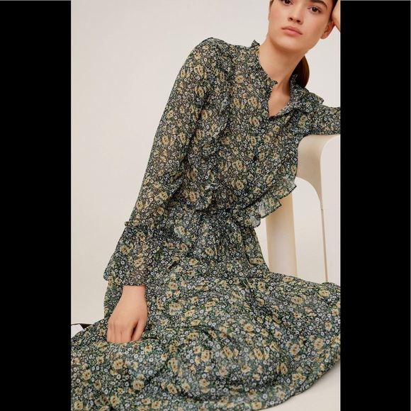 Mango Dress - Embossed Flower Gown - Picture 5 of 7